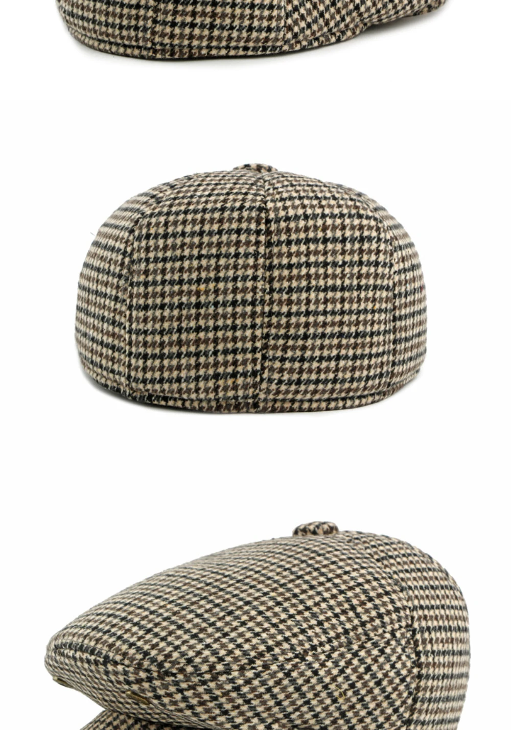 HT5164 Herren- und Damen-Baskenmütze, dicke warme Ohrenklappenmütze, Herbst-Winter-Karo-Ivy-Flatcap, Baskenmütze mit Ohrenklappen für Männer und Frauen. – Detail 10