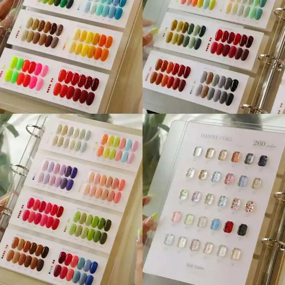 260가지 색상의 UV LED 젤 네일 키트 (컬러 차트 포함) 네일 아트 살롱 젤 폴리쉬 세트 젤 키트 네일 젤 폴리쉬 초보자 키트 15ML