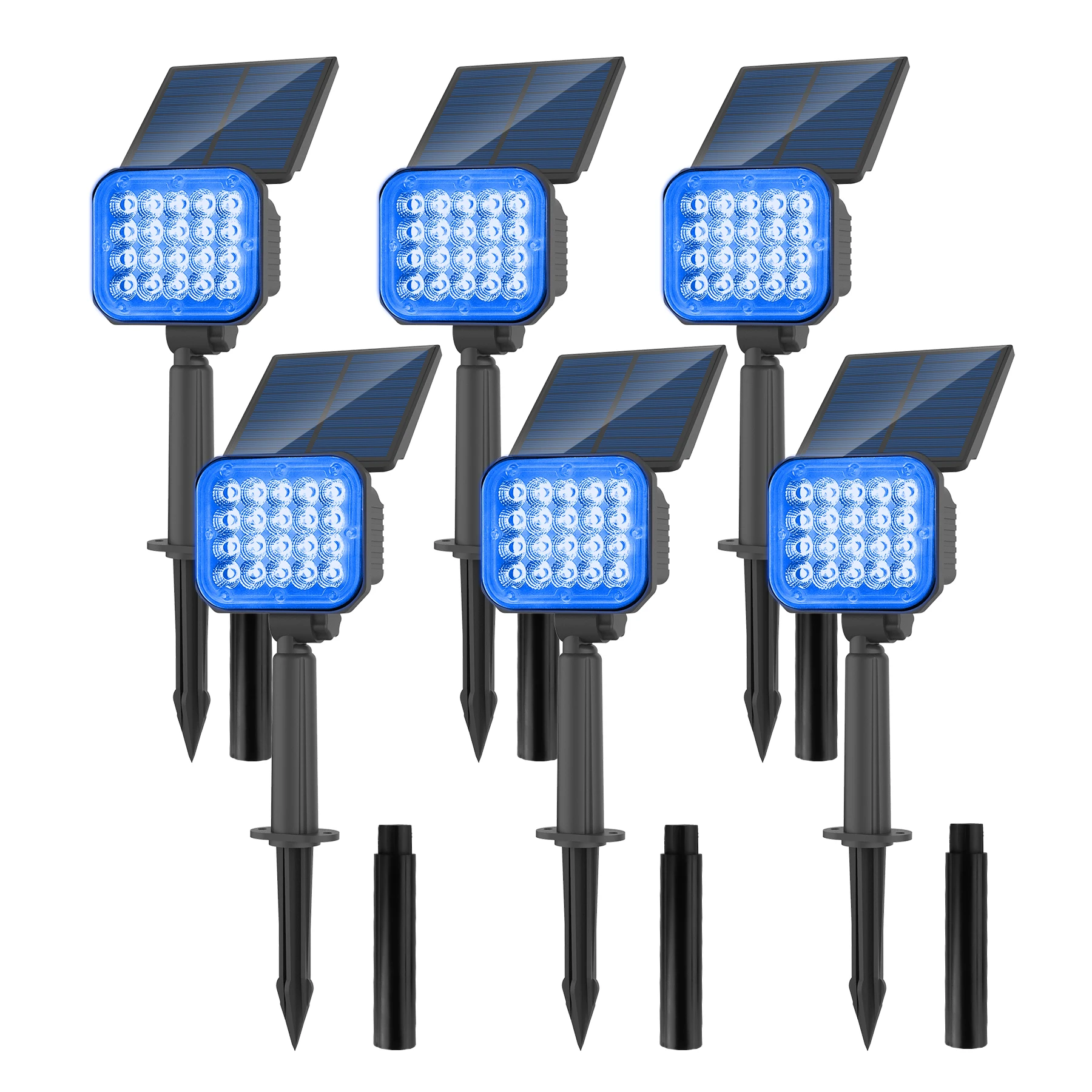 2/6pcs blau soalr Garten leuchte Outdoor Solar Scheinwerfer ip65 Solar Wand leuchte einstellbare Helligkeit Solar lampe für den Garten