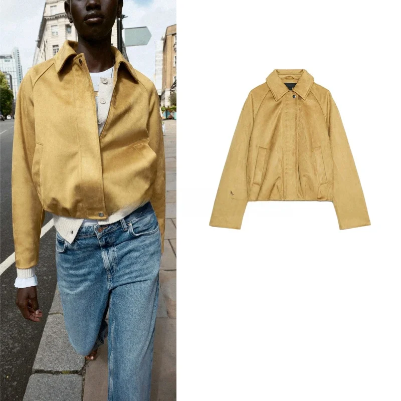 

Новое осеннее женское длинное пальто-пилот с лацканами све, эффект искусственного бархата, свободная посадка, дышащая верхняя одежда из полиэфирного волокна