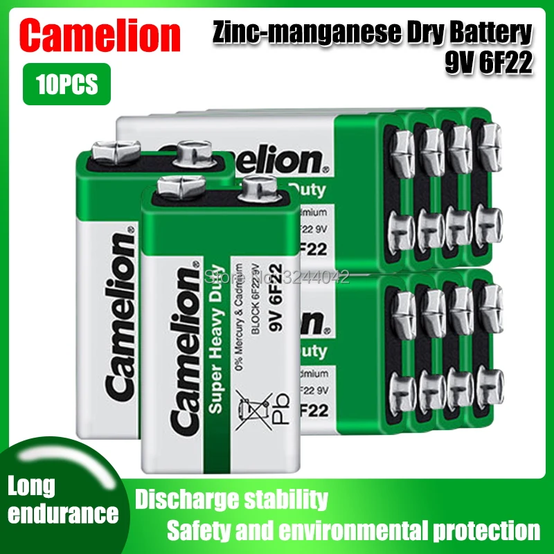 10 шт. Camelion 9V 6F22 PPP3 6LR61 акумуляторная батарея 6F22 PPP3 6LR61 литий Батарея сверхповышенной мощности сухие батареи для радио игрушечный будильник