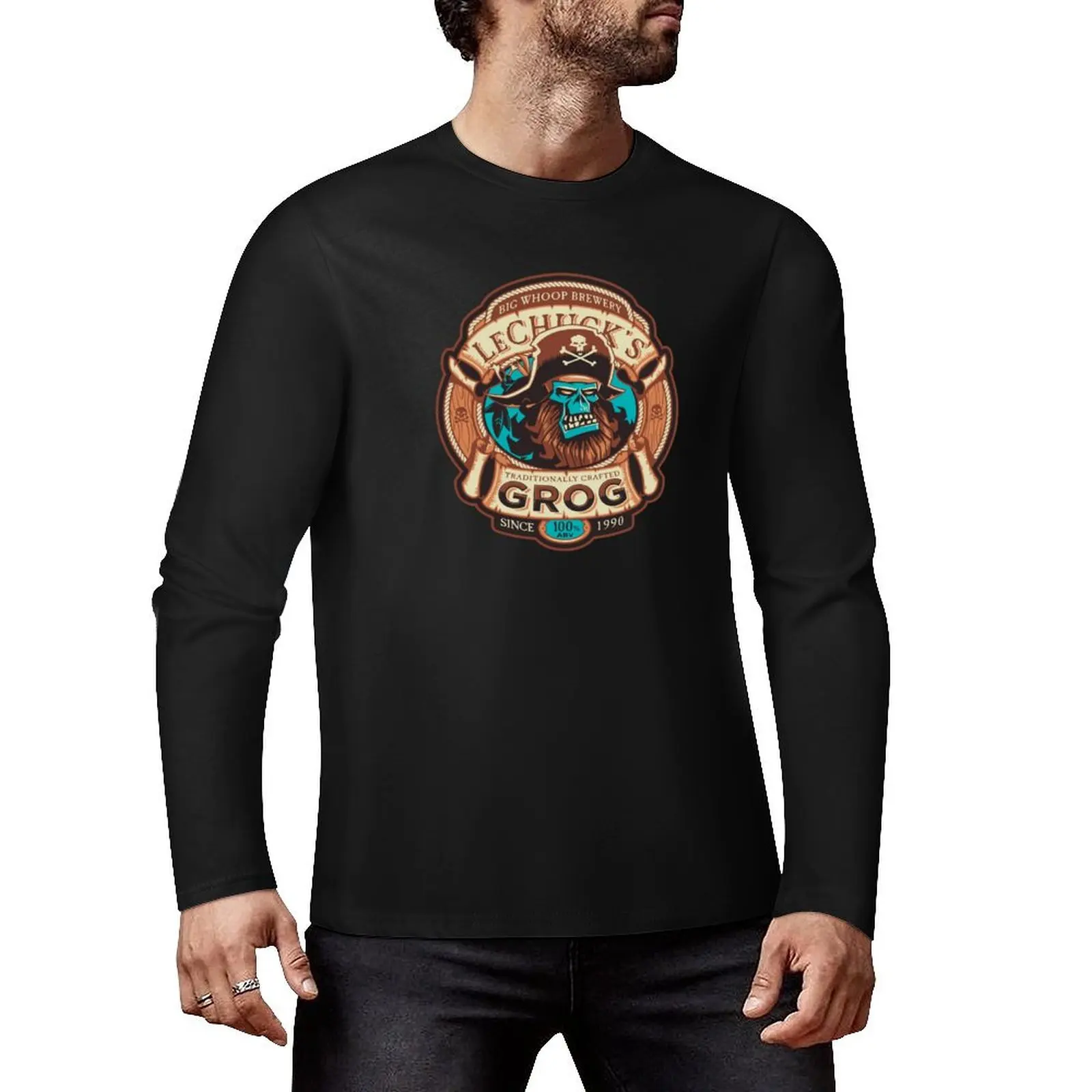 LeChuck's Grog - Craft Beer - Monkey Island - Vintage Video Game Long T-Shirt oversized t shirt Tee shirt funny t shirts for men