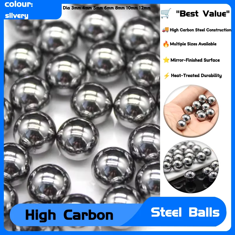 

High Precision Bearing Steel Round Balls Bicycle Accessories Brand New High Carbon Steel Ball Dia 3mm 4mm 5mm 6mm 8mm 10mm 12mm