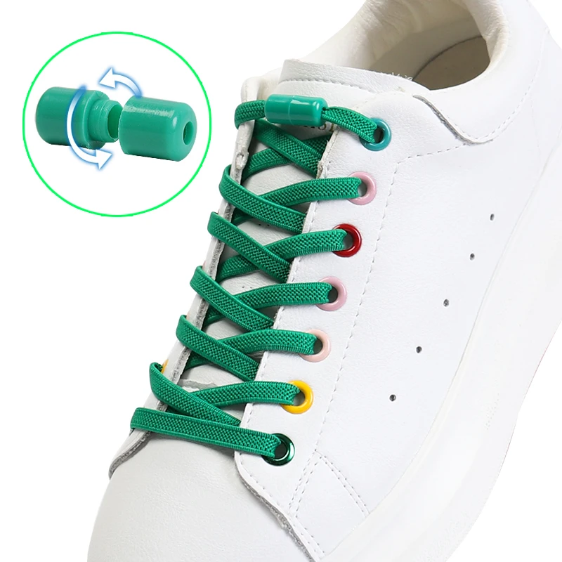 Classic Rubber Shoelaces Without Ties Elastic Laces Sneakers Lazy No Tie Shoelaces With Capsule Lock for Men Women Sports Shoes