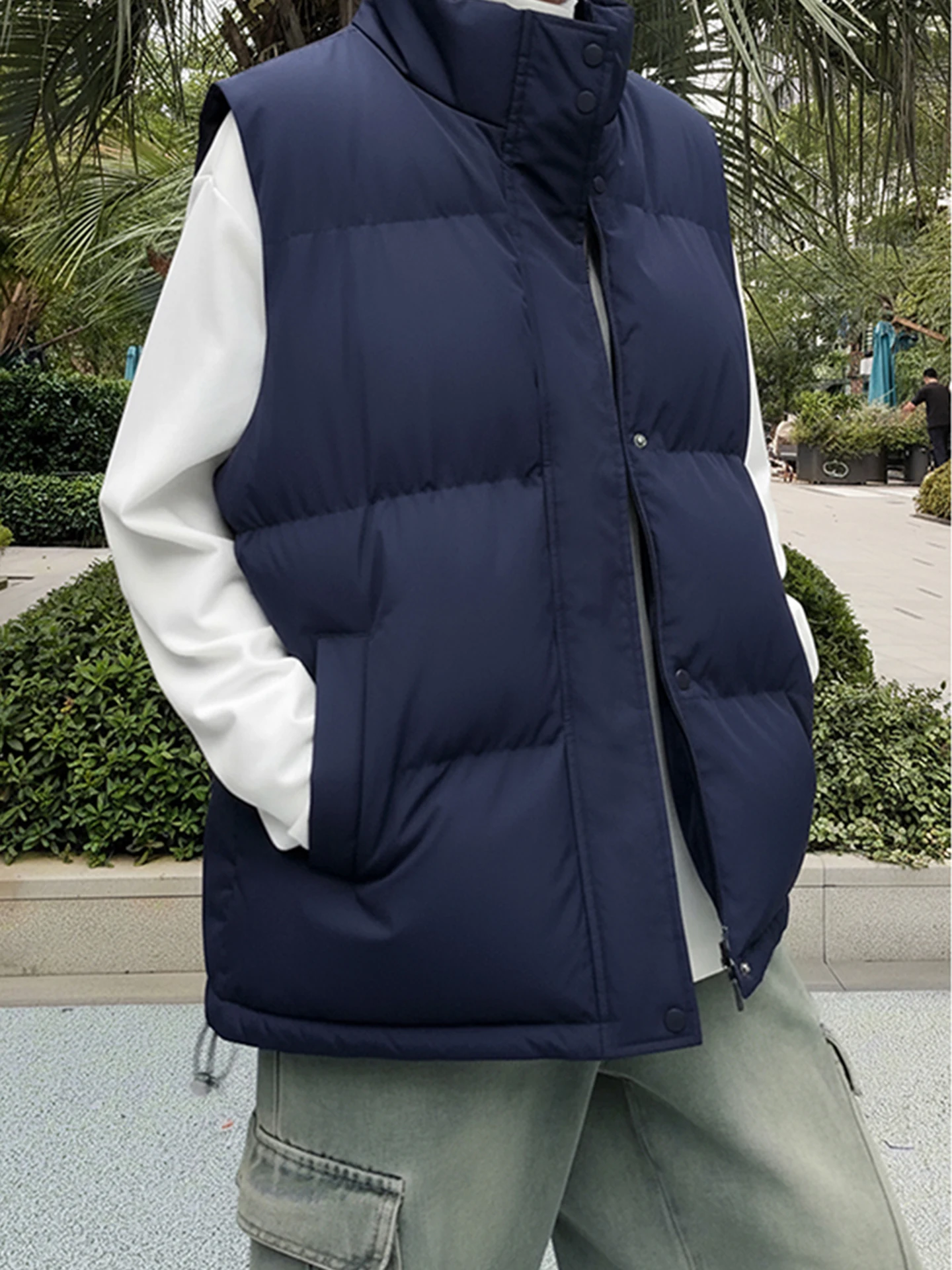 

Cleanfit Thiened Cotton Warm Outerwear Vest ex Autumn Winter New Sle Layered Wear No-Sve Inter Outer Jaet