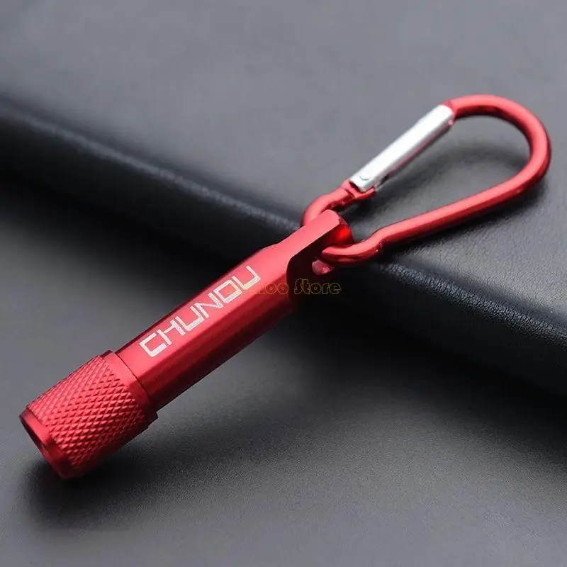 Portable Red/ Black Keychain LED Flashlight with Carabiner Clip Small Compact