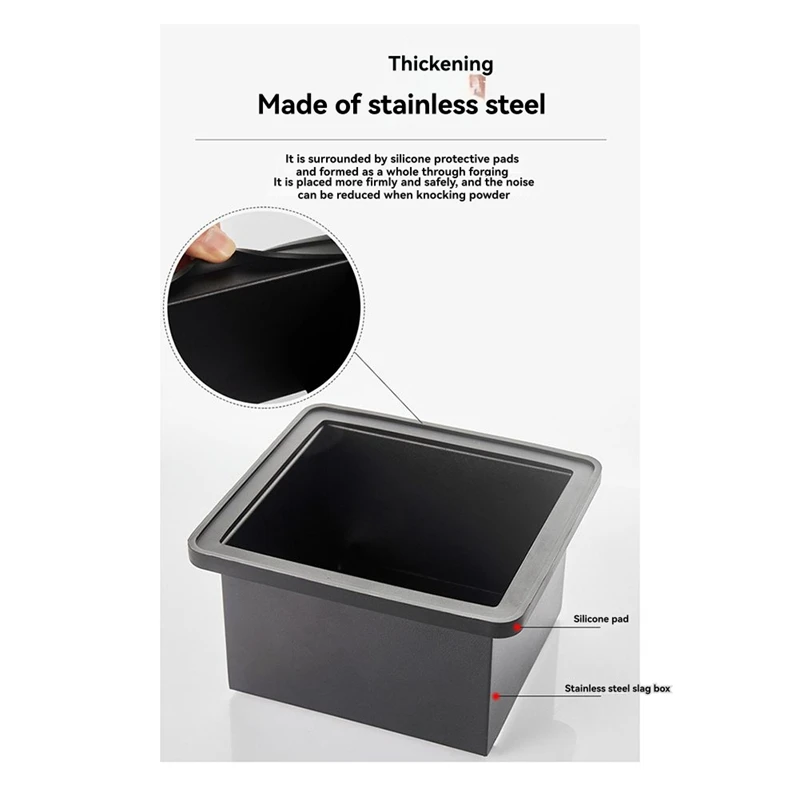 Coffee Knock Box Embedded Coffee Grounds Bucket Coffee Knocking Grounds Bucket Coffee Powder Grounds Tank