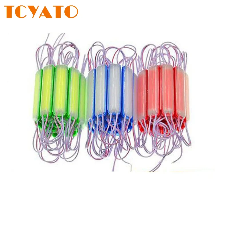 TCYATO 20pcs 3w COB LED Module 9 LEDS IP67 Waterproof Outdoor 75*16mm Letter Sign Shop Subway Car Ship Backlight Red G/B Yellow