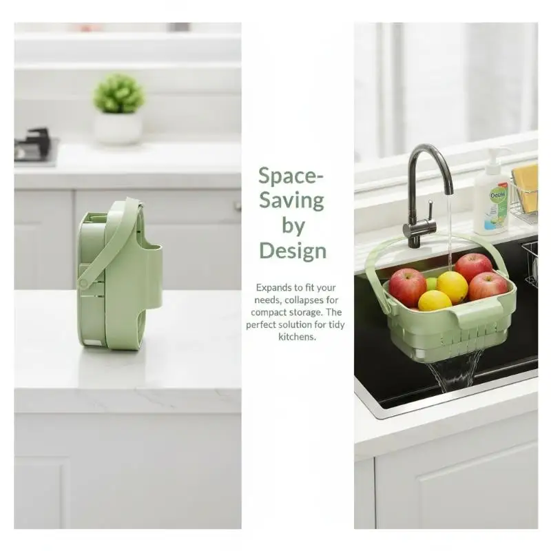 Expandable Hanging Kitchen Sink Drain Basket Foldable Residue Filter 1PC for Vegetable Fruit Drying