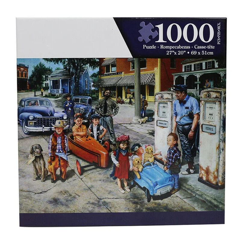 Puzzle de voiture pour enfants, assemblage de jeux dos, cadeau jouet d'apprentissage, 1000 pièces