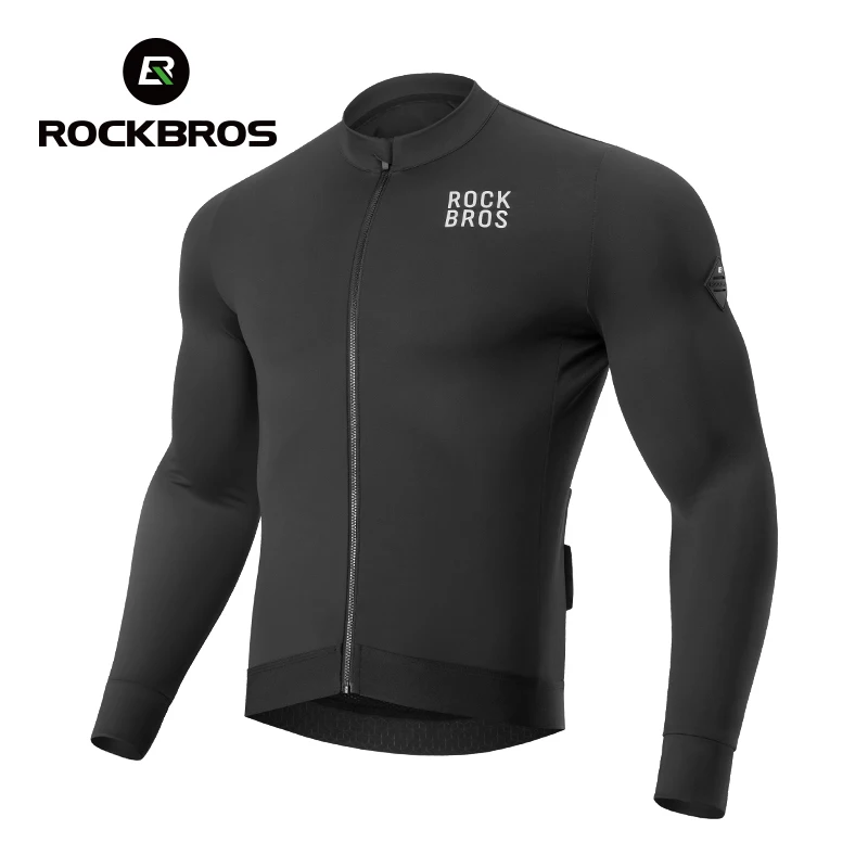 AliExpress ROCKBROS Cycling Jersey Men's Autumn/Winter Fleece Warm Windproof Bicycle Jersey Heat Storage Breathable MTB Bike Jersey