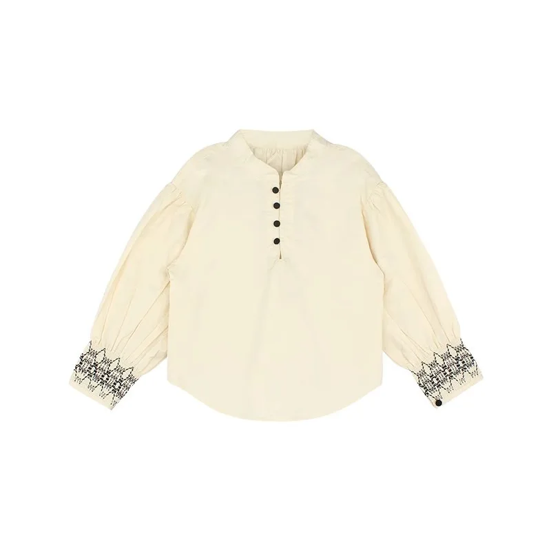 

Girls Cuffs Contrasting Color Printed Shirt Autumn New Style Children and Girls Baby Casual Fashion Style Versatile Top