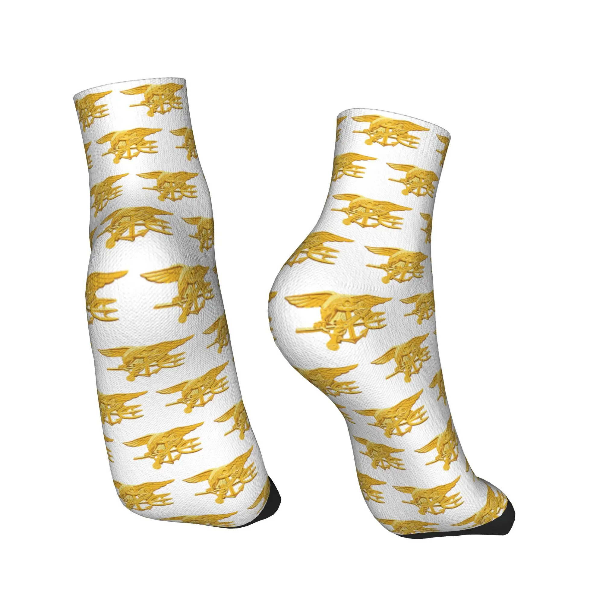 Chaussettes avec badge de sceaux de la marine toutes saisons, chaussettes d'équipage Super douces Harajuku, bas à la mode pour hommes et femmes, cadeaux