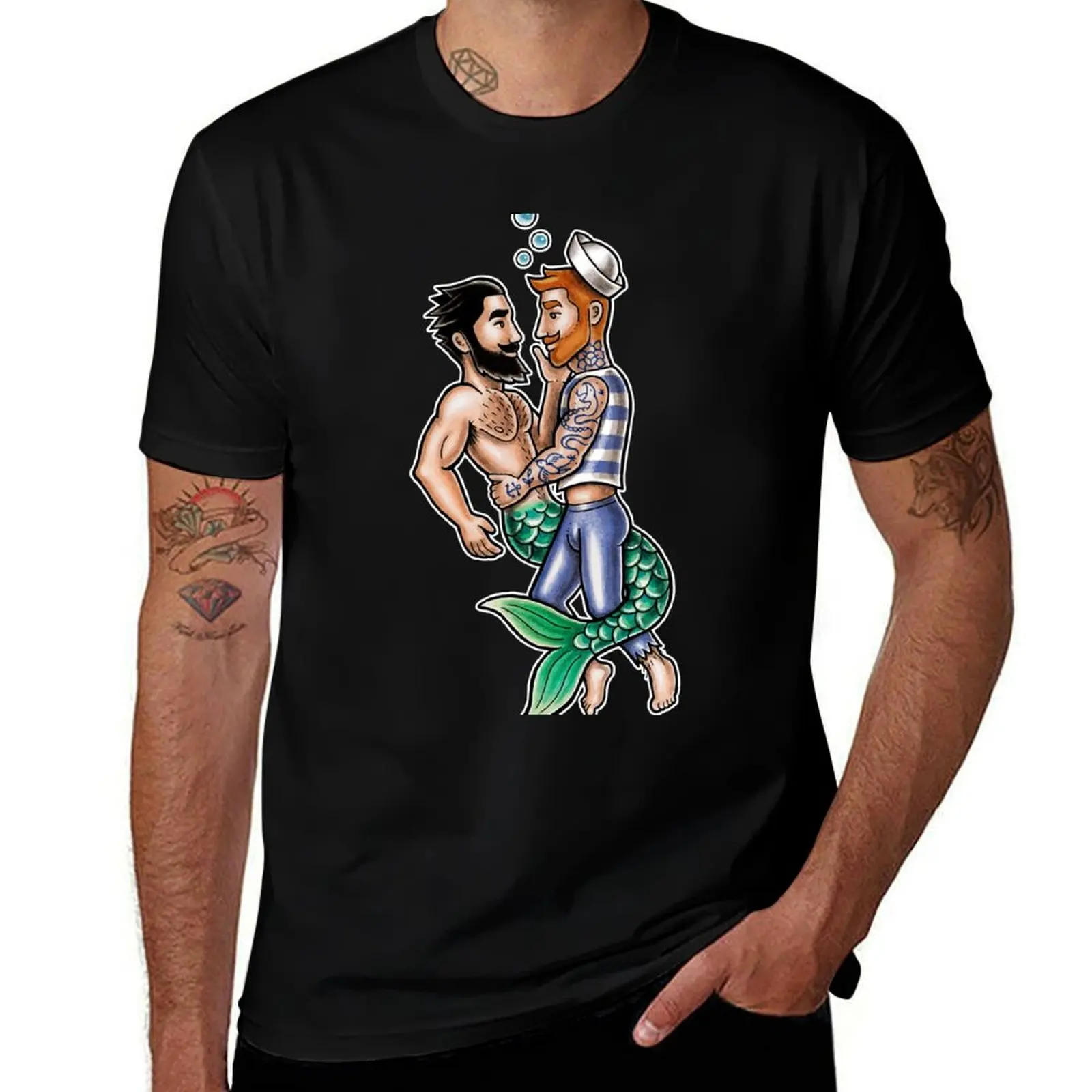 

Sailor and merman under water T-Shirt man t shirts graphic t shirt man designer T-Shirt