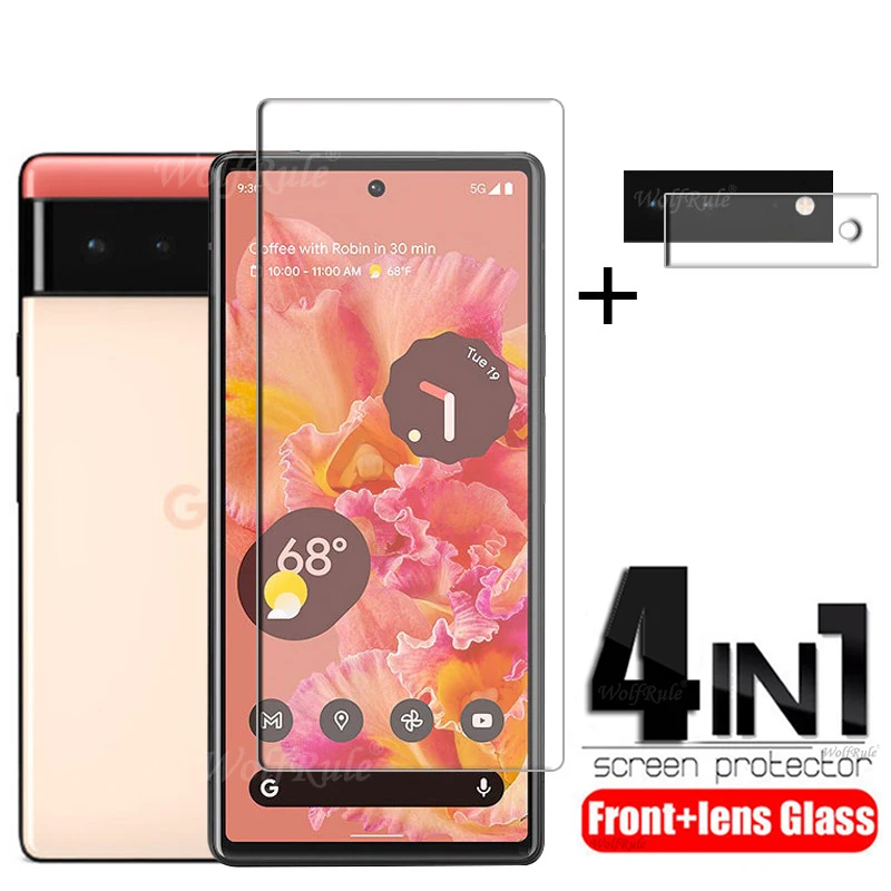 

4-in-1 For Google Pixel 6 Glass For Google Pixel 6 Tempered Glass 9H Transparent Screen Protector For Google Pixel 6 Lens Glass