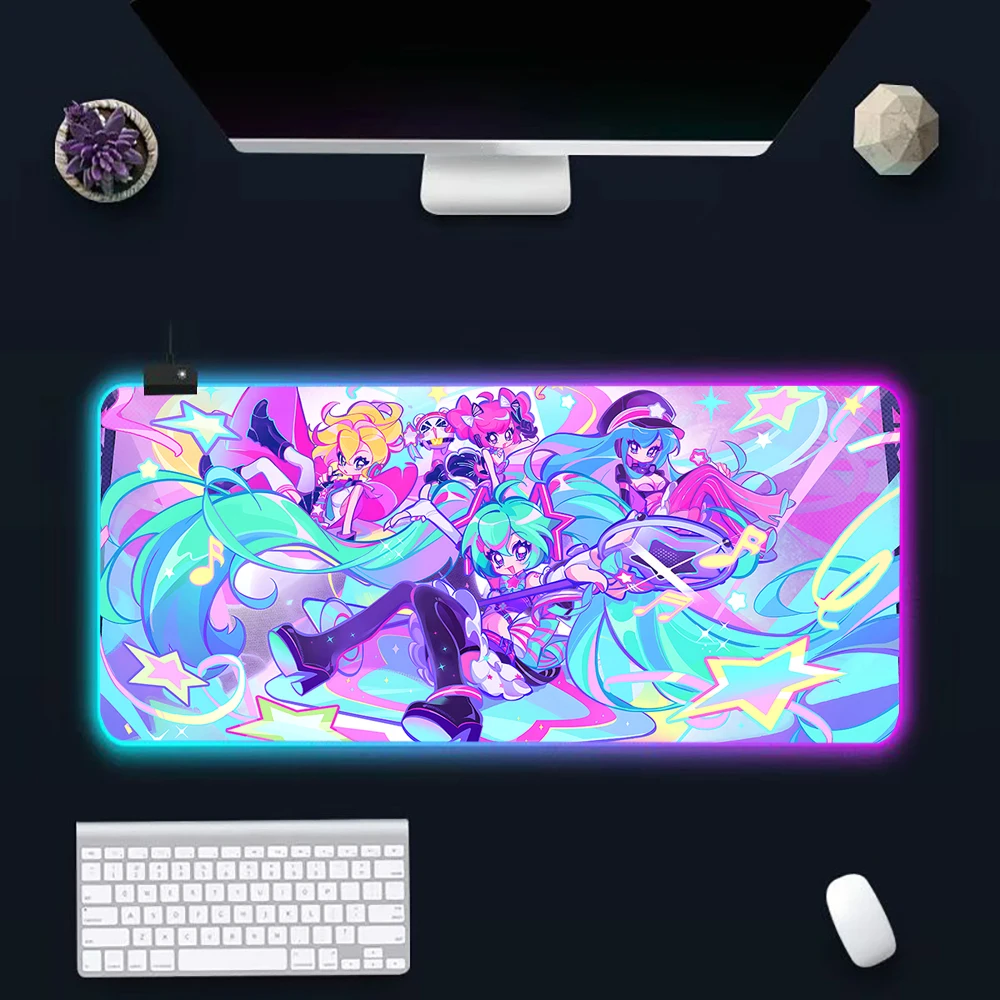 

Music rhythm game Muses D-Dash RGB Pc Gamer Keyboard Mouse Pad Mousepad LED Glowing Mouse Mats Rubber Gaming Computer Mausepad