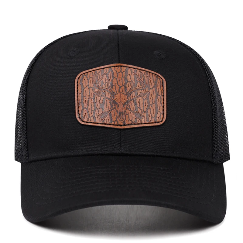 1pc Fashion HipHop Hat Arrow Deer Head Printed Truck Hat Outdoor Adjustable Decorative Sunshade Hat Unisex Mesh Hat Baseball Hat