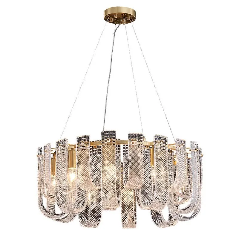 

Light luxury American glass living room chandelier room dining room light Italian French