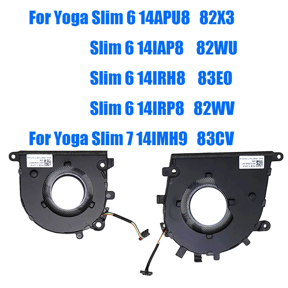 For Lenovo For Yoga Slim 6 14APU8 82X3 14IAP8 82WU 14IRH8 83E0 14IRP8 82WV / For Yoga Slim 7 14IMH9 83CV DC5V Laptop CPU+GPU Fan