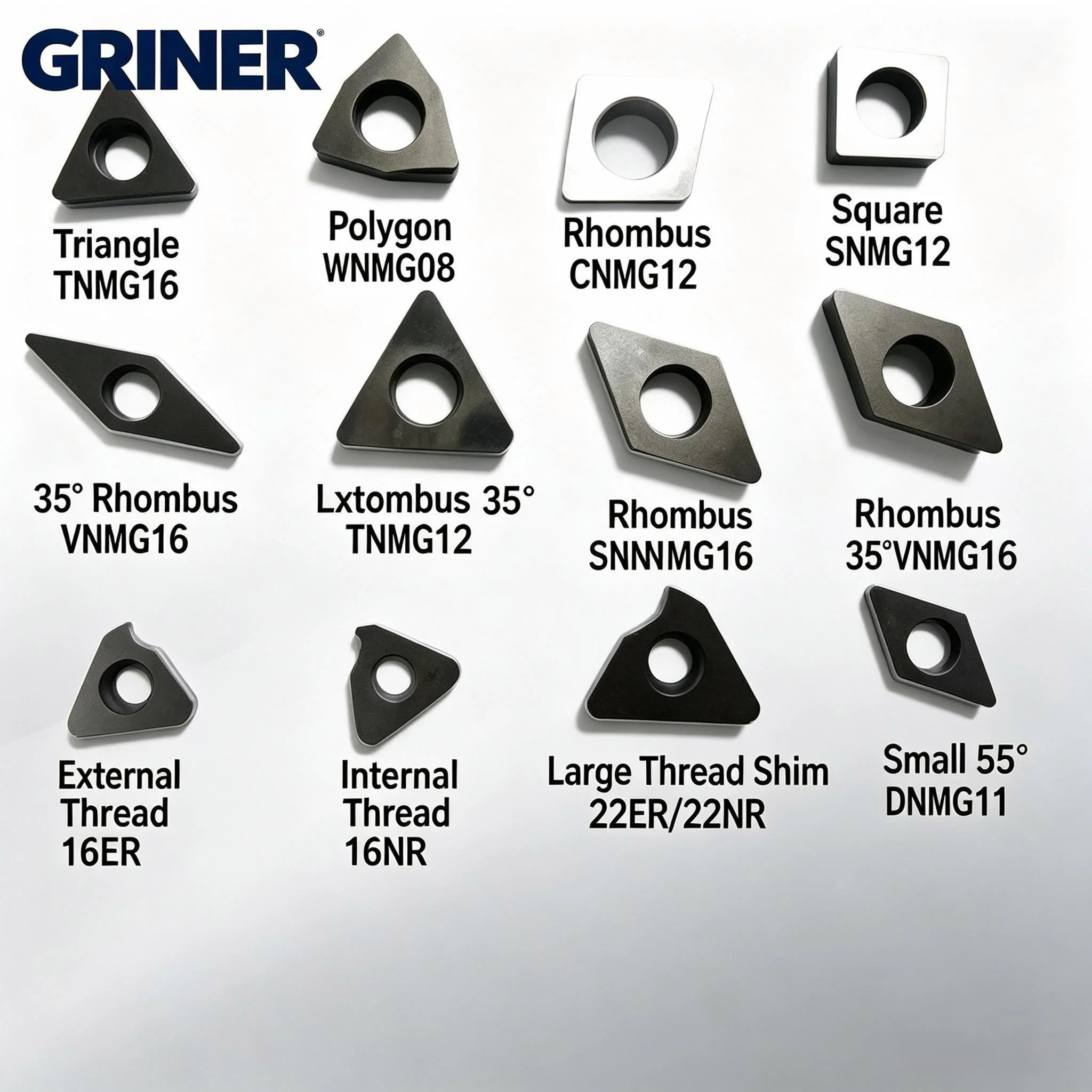 Carbide Shim For CNC Lathe Tool Holder TNMG WNMG SNMG DNMG ER IR Thread Insert Shim Triangle Square Rhombus Tool Pad Multiple Mo