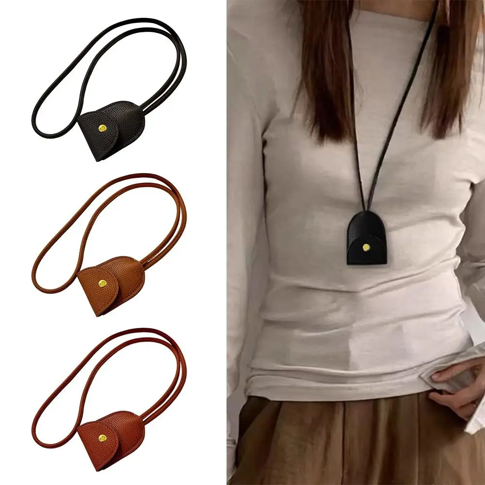 بو شنقا حبل قلادة اللون البني الأسود اللون سترة سلسلة قلادة متعددة الوظائف استخدام سلسلة المفاتيح المحمولة تخزين قلادة