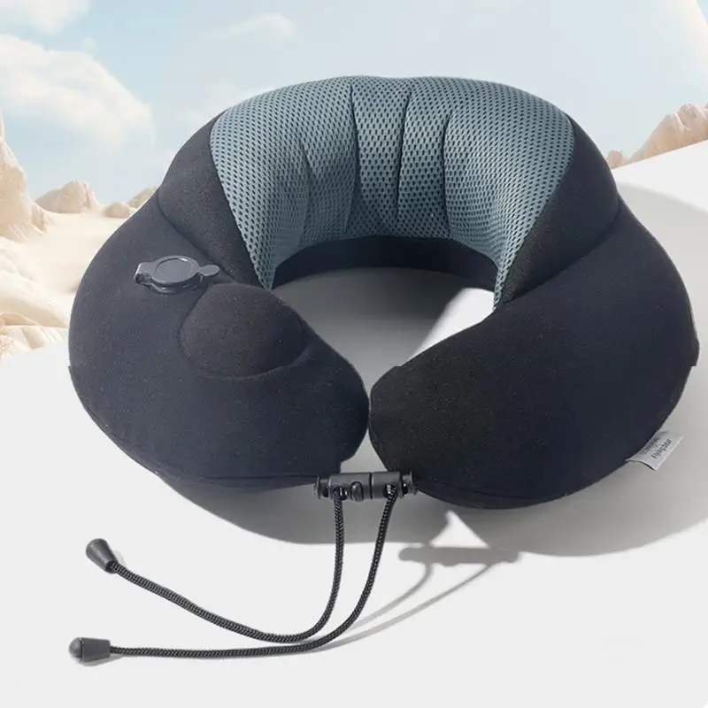 Inflatable Neck Pillow For Traveling Airplane U-Shaped Press-on Inflatable Neck Pillow Adjustable Neck Pillow For Car Plane Home