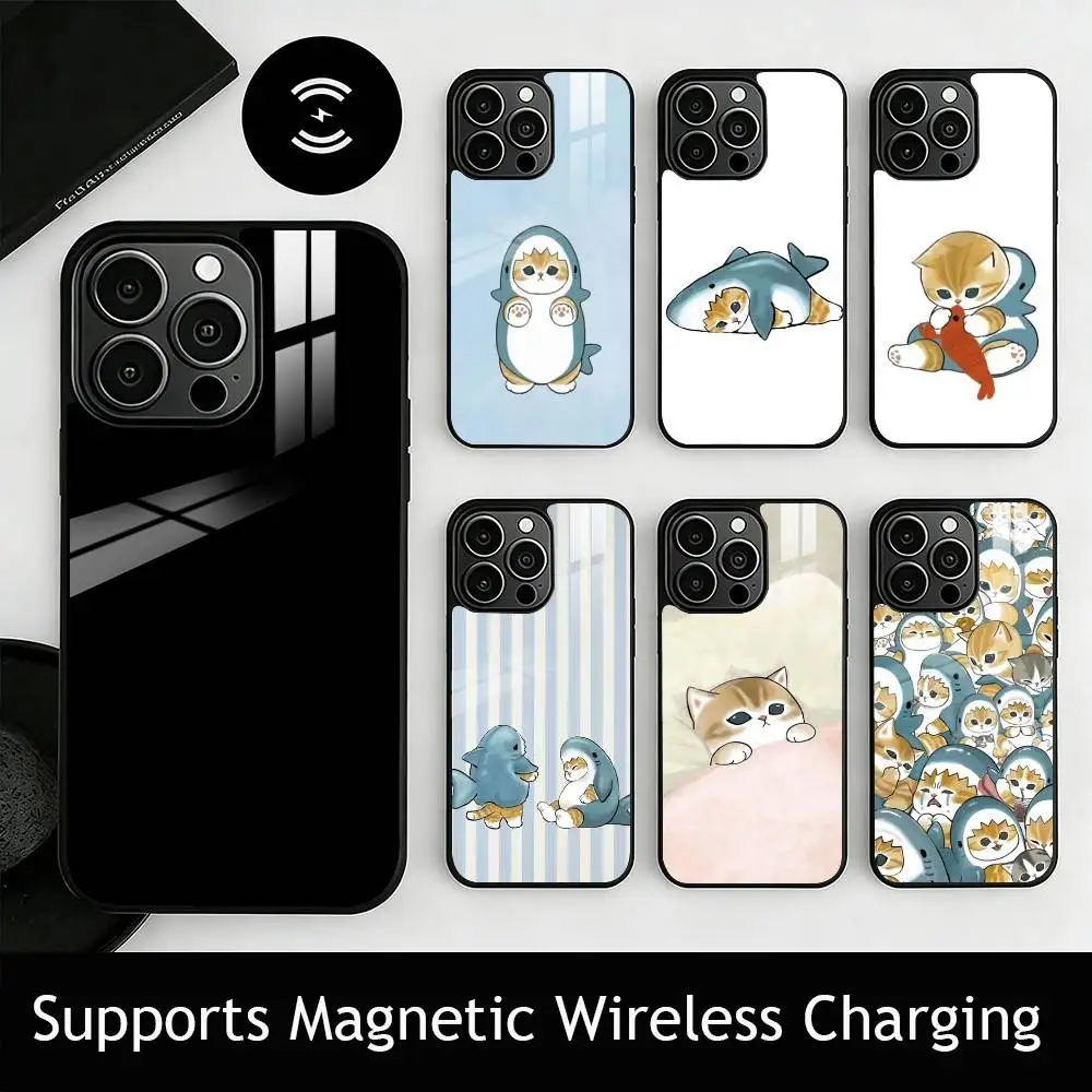 Cute Cartoon Cat M-Mofusands gift Phone Case For iPhone17,16,15,14,13,12,11 Plus,Pro Supports Magnetic Wireless Charging