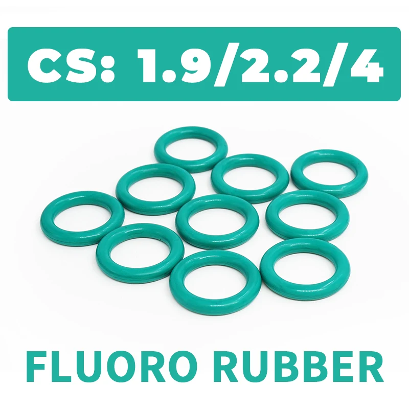 Thickness CS1.9/2.2/4mm Green FKM O-ring FPM fluorine rubber sealing gasket elasticity rubber washer ring Spot wholesale