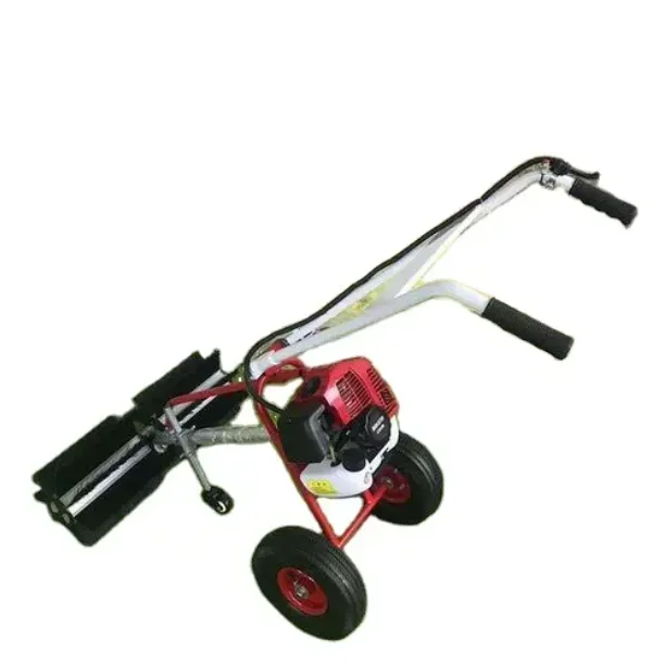 Handheld Portable Gasoline Lawn Carding Machine  Garbage Cleaning Device Golf Course Sweeper