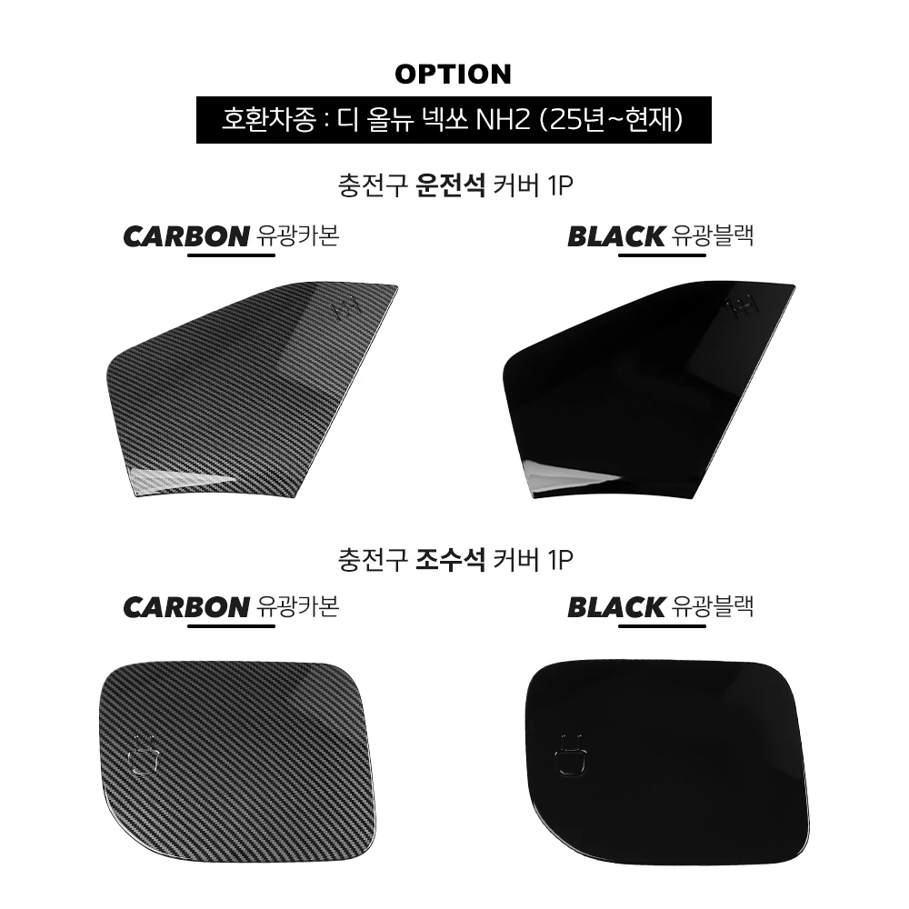 

For Hyundai NEXO 2025 2026 LHD/RHD Carbon Fiber Style Charging Port Cover Trim Exterior Decorative Car Styling Accessories