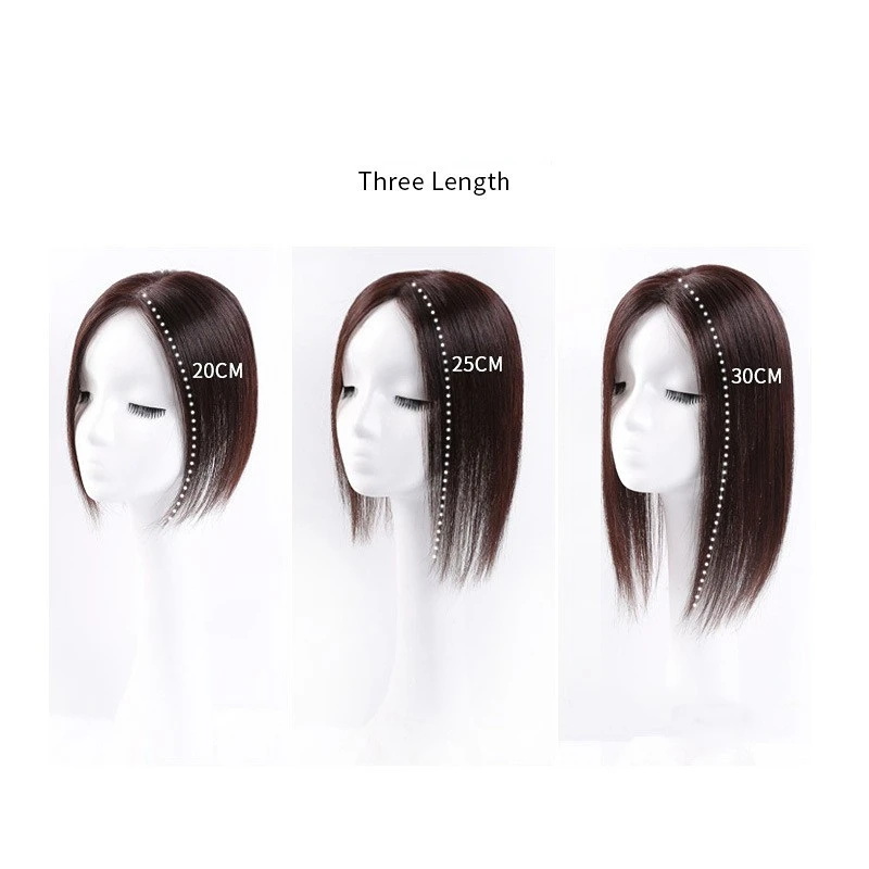 Human Hair Toppers for Women Wigs 12 Inch Real Human Hair Clip in Hair Pieces Silk Base with Free Parting Human Hair Wigs