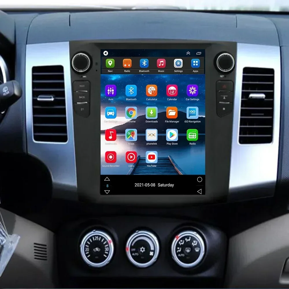 

For Tesla Style 8 Core Car Radio for Mitsubishi Outlander 2008-2011 Multimedia 2Din Android 5G Carplay GPS 9.7" Screen DSP