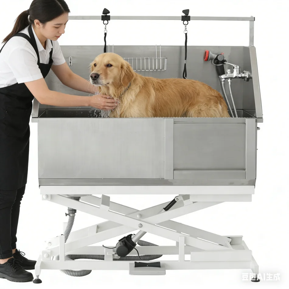 USMILEPET New Design Eco-Friendly Stainless Steel Sunken Water-storage Pet Bathtub Water Saving Dog Washing Station For Pets