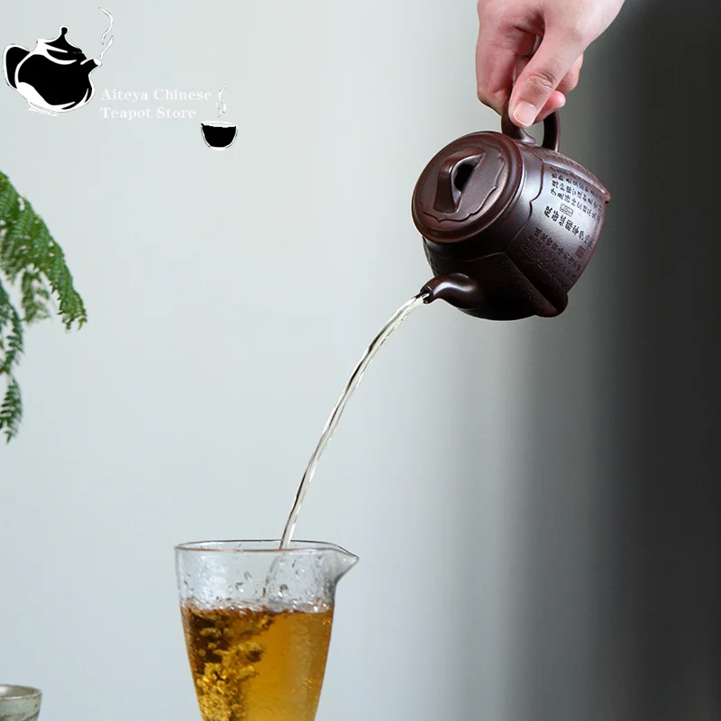 إبريق شاي من الطين الأرجواني من ييشينغ، خام أصلي، رمل أحمر لدم الحديد، إبريق شاي على شكل قلب اللوتس، طقم شاي الكونغ فو المنزلي، إبريق شاي صيني