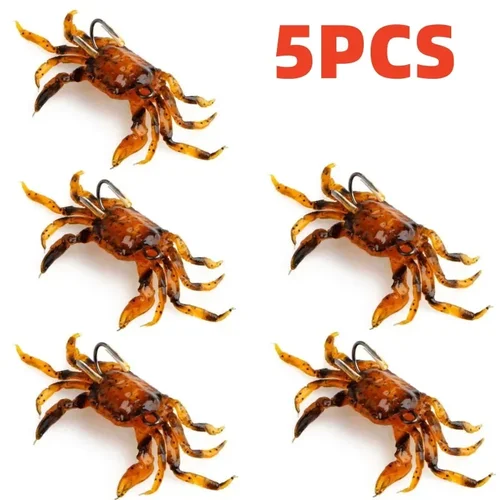 Imagen 2 del producto ALASICKA 5-10 Uds 8/10CM señuelo de cangrejo simulación 3D cebo de cangrejo cebo Artificial cebo suave lubina Wrasse Cod anzuelo de pesca de mar herramienta de aparejos