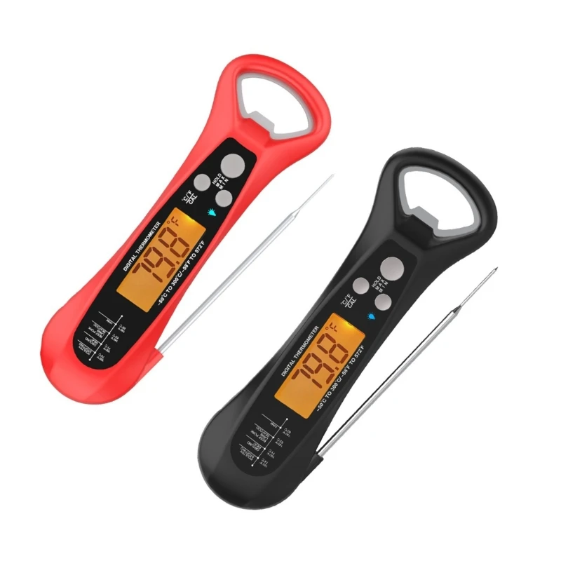 Instant Read Meat Thermometer for Cooking Fast Precise Digital Food Thermometer with Backlight Magnetic Foldable Probe