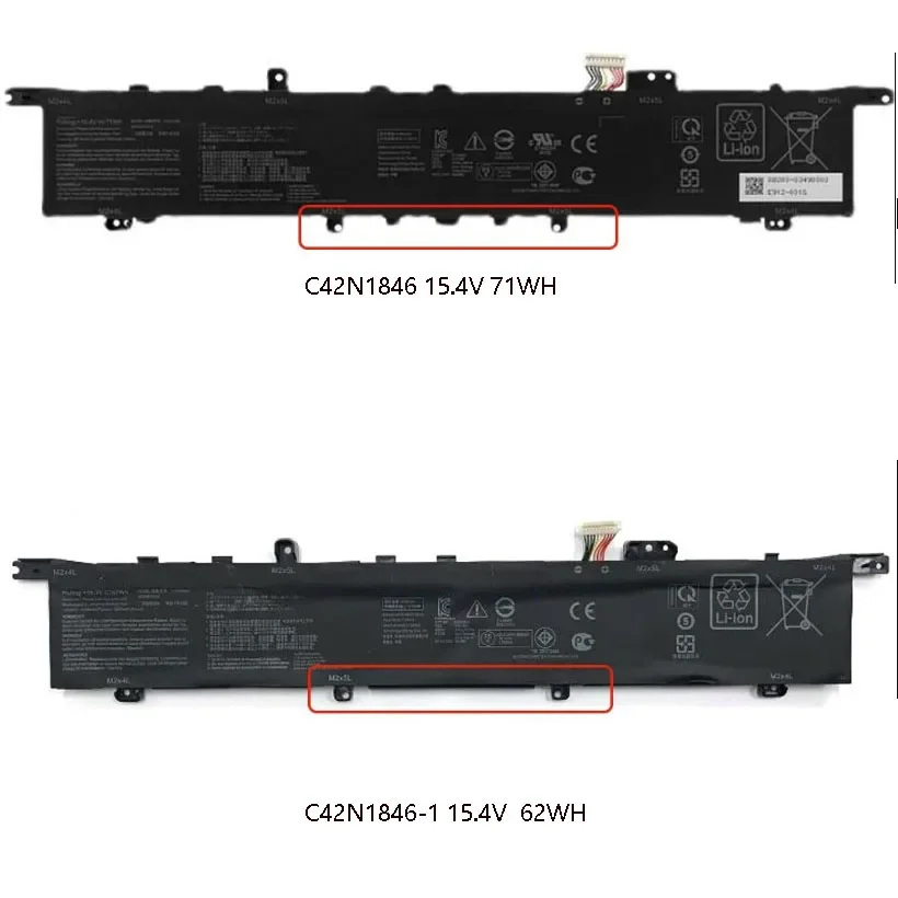 15.4V C42N1846 62Wh C42N1846-1 Laptop Battery For Asus  Pro Duo UX581GV-XB94T UX581GV  ZenBook UX581