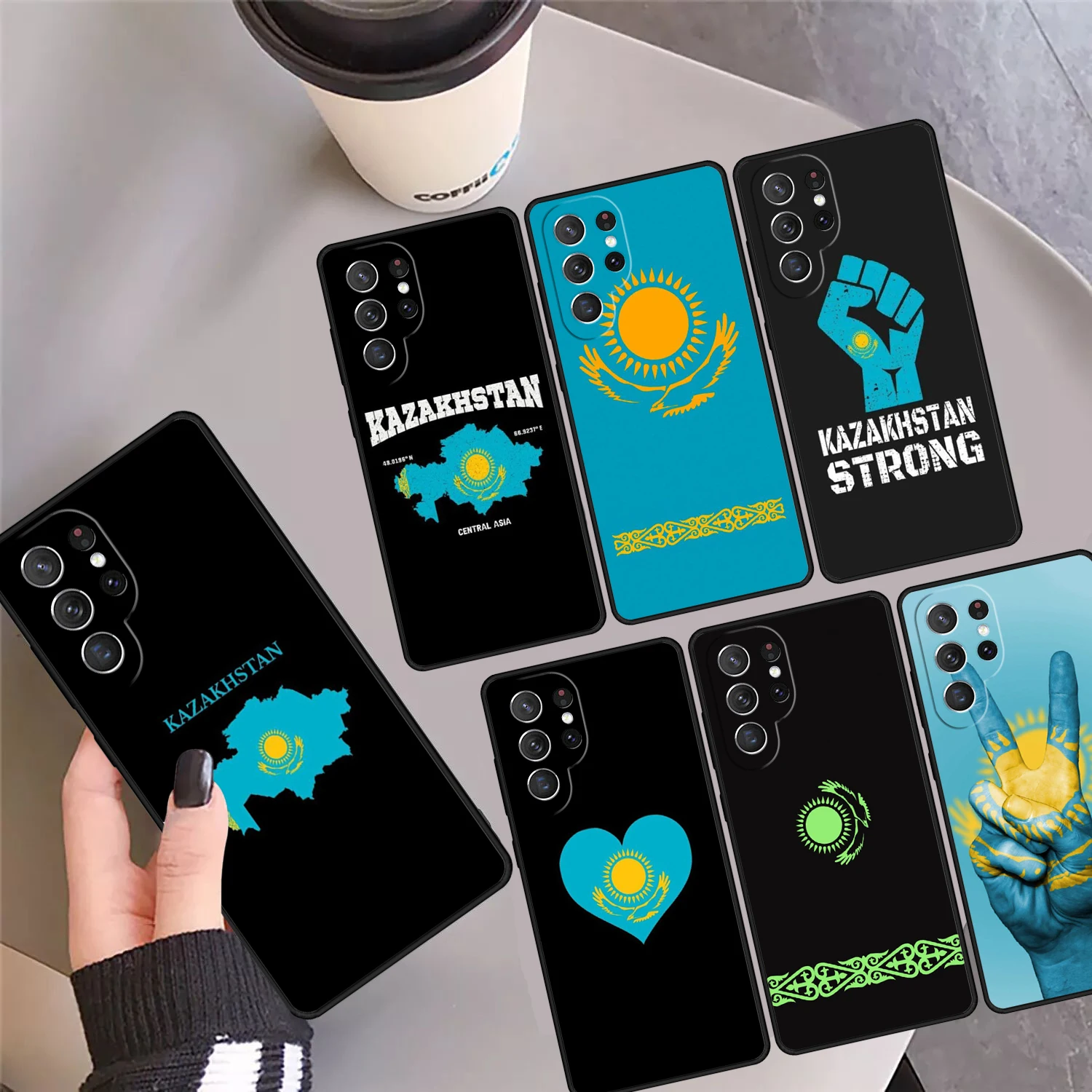 

Kazakhstan Flag Phone Case Cover Coque For Samsung Galaxy S24 S25 Ultra S23 S22 Plus S21 FE S20 Note 10 20 Pro Ultra