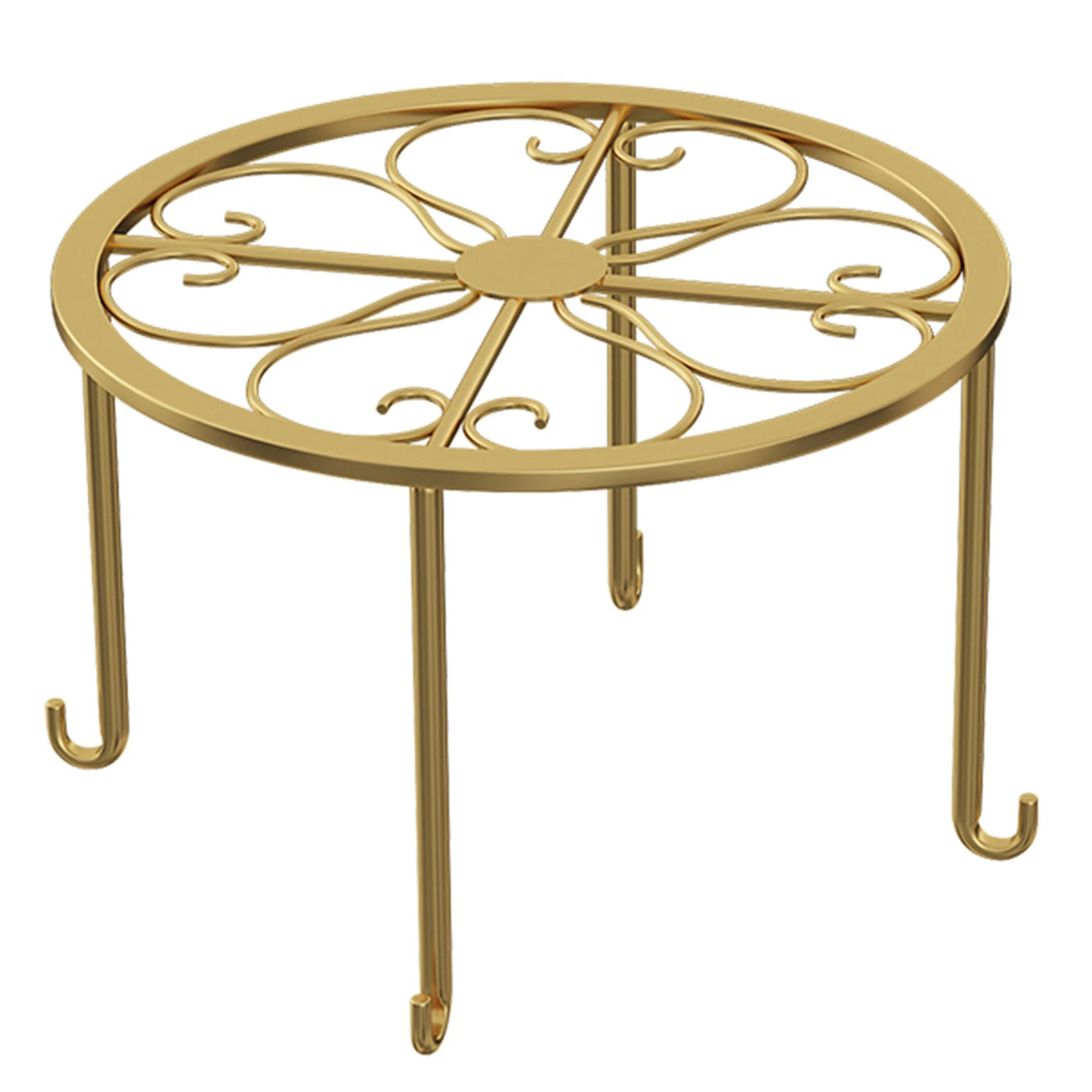 2X الطابق الحديد وعاء النبات حامل زهرة حامل الرف رفوف الحديقة حديقة النبات شرفة رف مستدير ديكور المنزل-ABQU #1