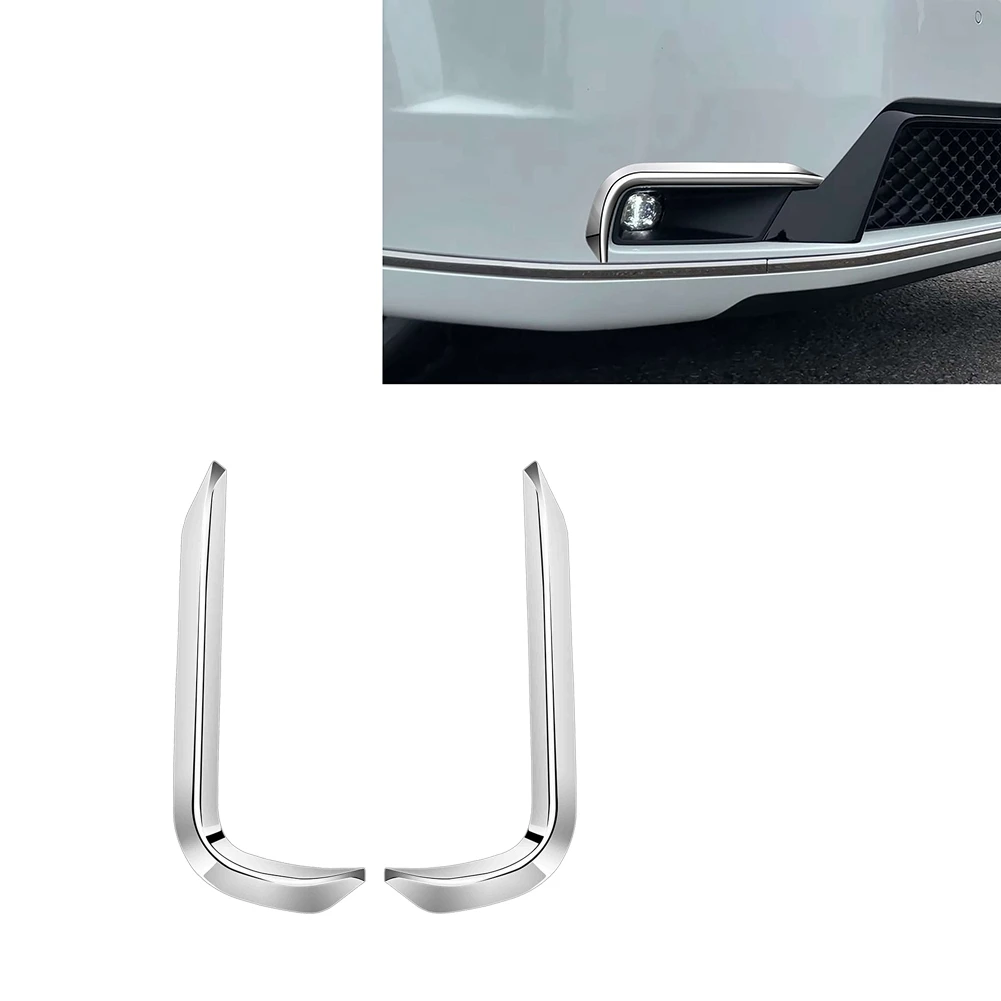 Car Front Fog Light Lamp Eyebrow Fog Light Trim Frame Front Bumper Splitter Spoilers for Honda STEPWGN RP8 Silver