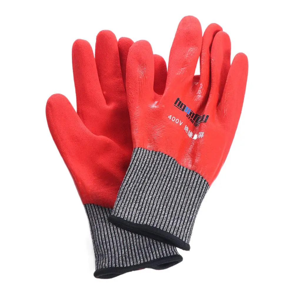 Withstanding Voltage 400V/500V Electrical Insulating Gloves Oil Proof Touch Screen Anti-Electricity Gloves Safety Nitrile
