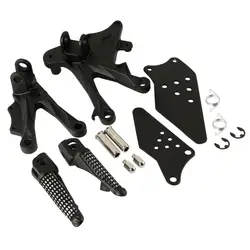 Silver/Matte black/Black Front Footrest Foot Pegs For KAWASAKI Ninja ZX-10R ZX10R 2006 2007 2008 2009 2010 Motorcycle