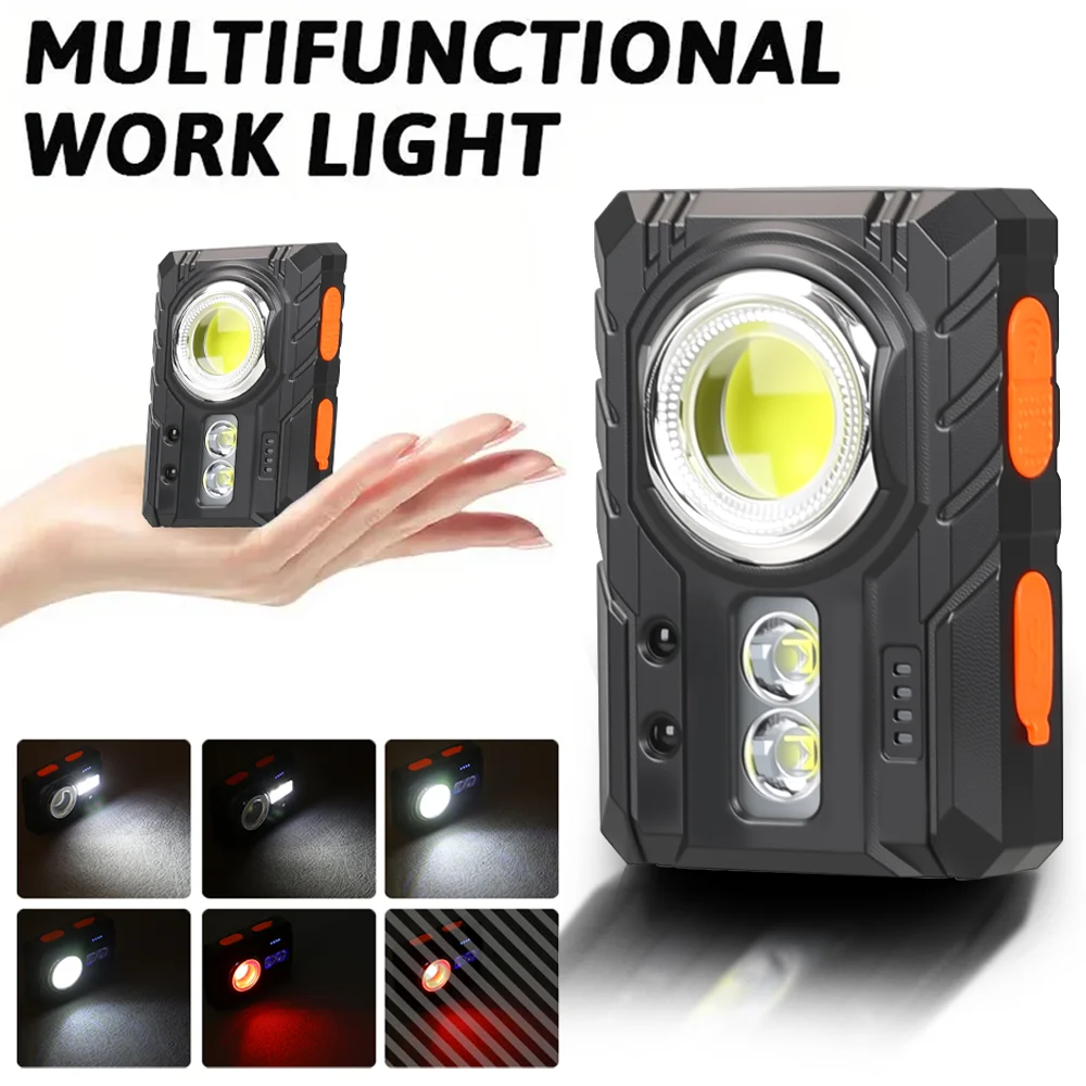 

KDULIT EDC Induction Portable Flashlight USB Rechargeable Floodlight with Tail Magnet/Pen Clip Outdoor Camping Working Lantern