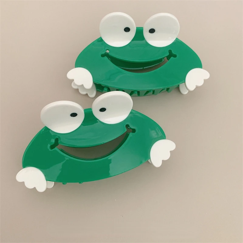 

DuoShang Cute Cartoon Smiling Frog Acetate Hair Claw Light Luxury Eco-friendly Animal Claw Clip for Women Girls Hair Accessories