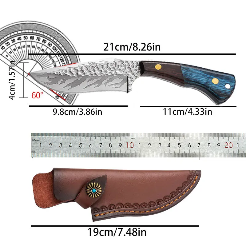 سكاكين خشبية منزلية، سكاكين فواكه، سكاكين مطبخ ستانلس ستيل، للطهي وسكاكين الشواء للتخييم في الهواء الطلق #6