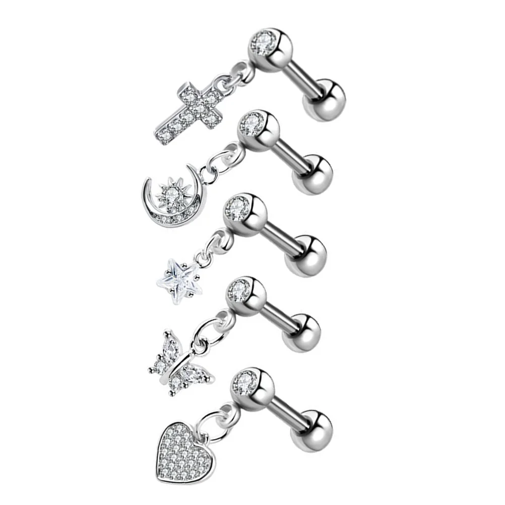 

Ear Studs Stainless Steel Cartilage Earring European and Earrings Miss