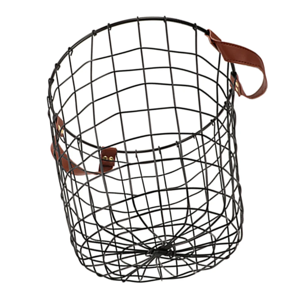 

Large Round Iron Firewood Basket Outdoor Storage Ventilated Metal Log Rack Rustic Farmhouse Organizer