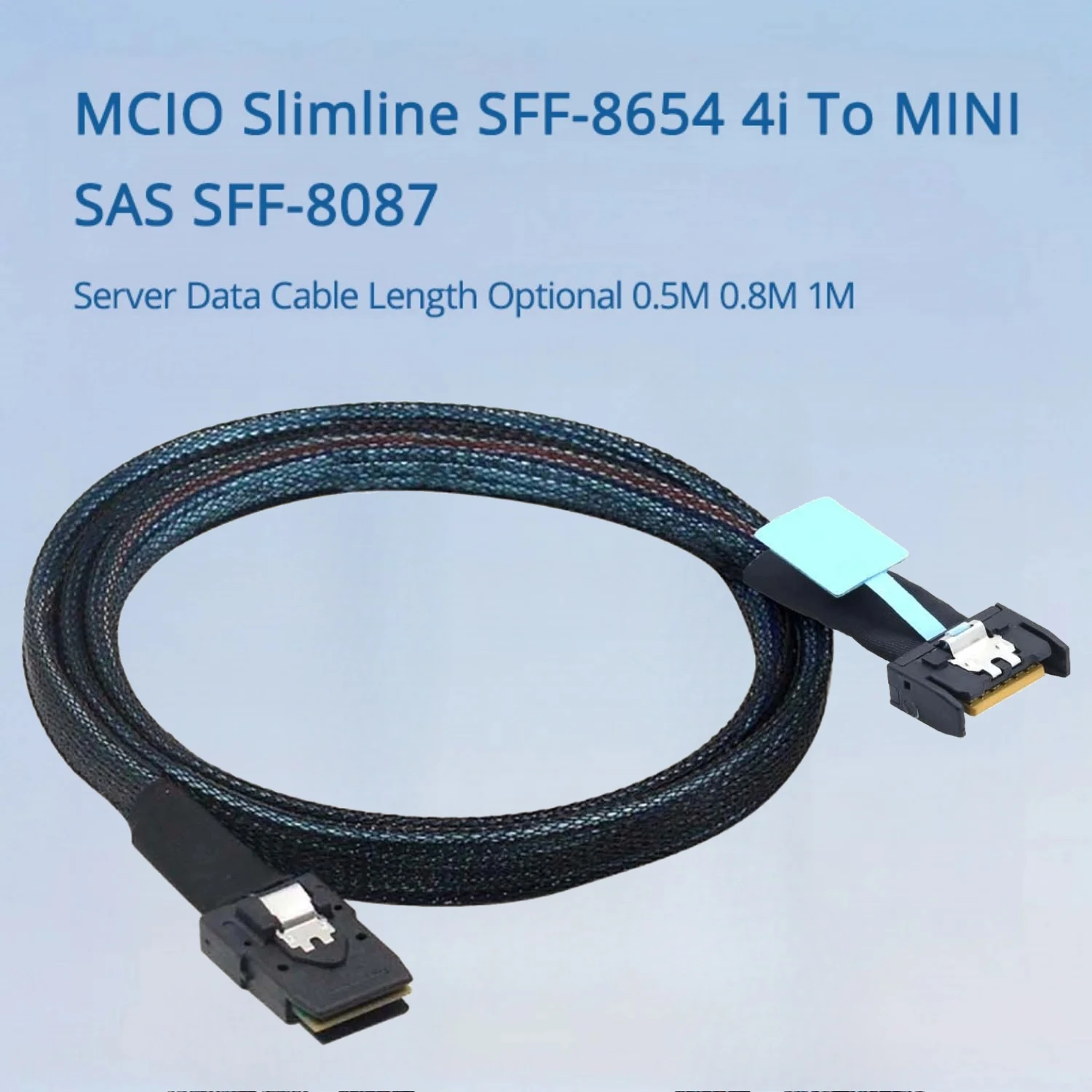 

MCIO Slimline SFF-8654 4i к MINI SAS SFF-8087 Удлинительный кабель для серверных данных для серверов Жесткий диск Компьютерные аксессуары 0,5 м 0,8 м