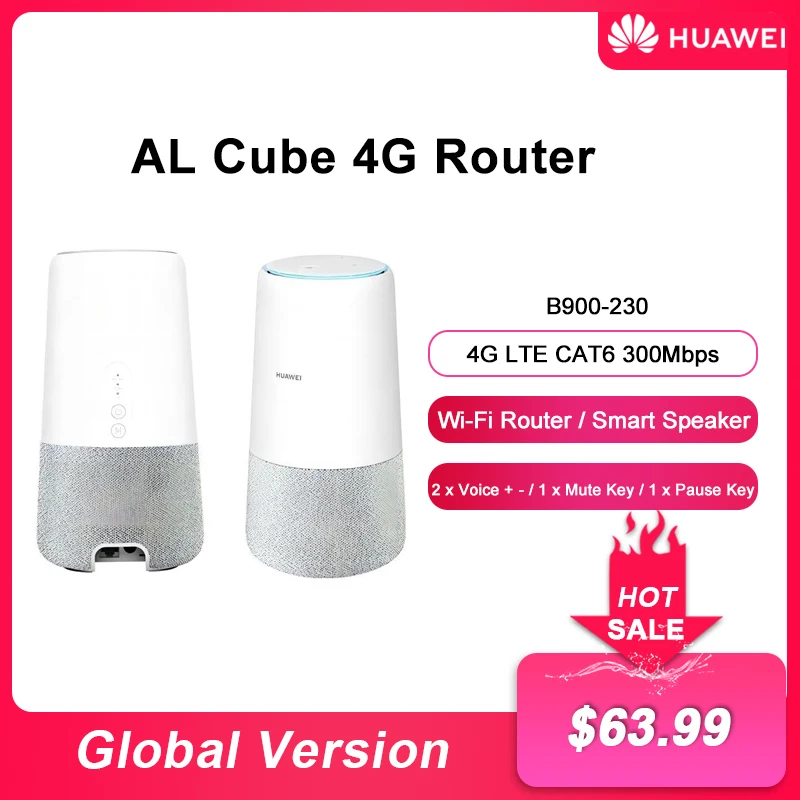 New Huawei AI Cube B900-230 WiFi Router 3in1 Alexa enabled Smart Speaker and High Speed Wi-Fi Signal Repeater With Sim Card Slot