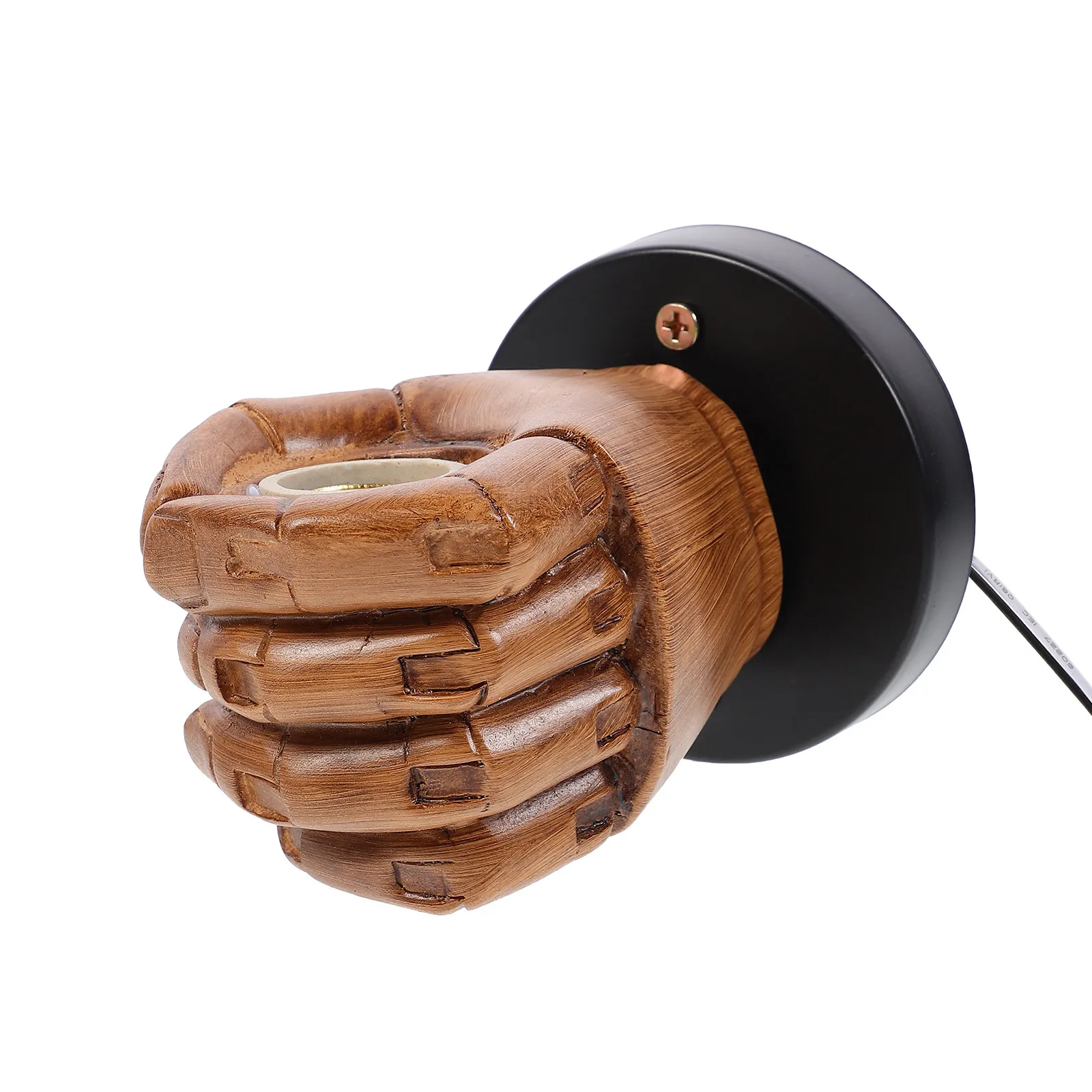 

Набор из 1 винтажного настенного светильника в форме кулака, из смолы и железа, с цоколем E27, для декора дома, спальни, коридора, сада, улицы, лестницы